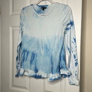 Hand-dyed blue & white tee